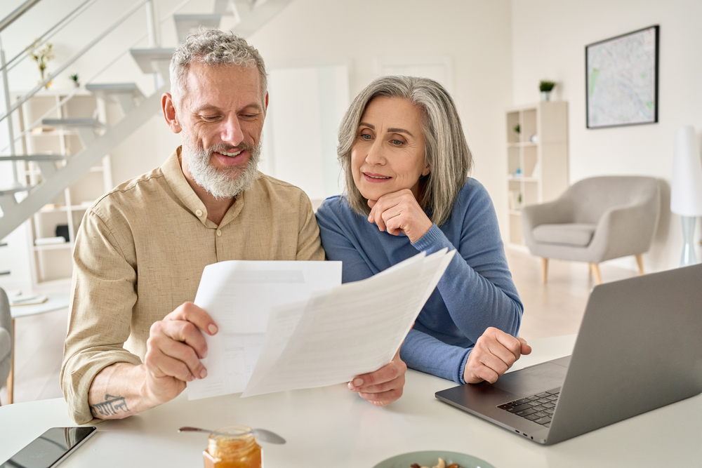 Couple looking at paperwork